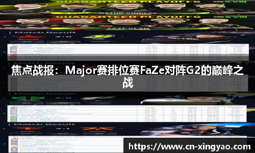 焦点战报：Major赛排位赛FaZe对阵G2的巅峰之战