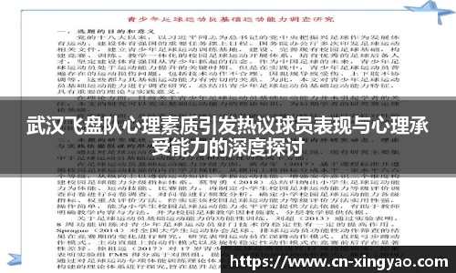 武汉飞盘队心理素质引发热议球员表现与心理承受能力的深度探讨